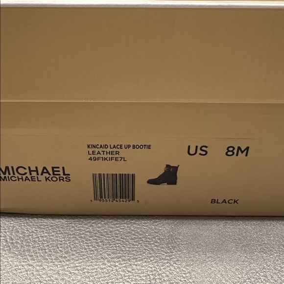 Michael Kors Black Leather Combat Boots with Silver Accents excellent - Picture 5 of 6